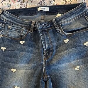 Kensie Blue Skinny Jeans with Embellishments